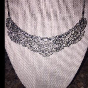 Chloe and Isabel Queens lace necklace lot- silver